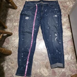 Lane Bryant Distressed Blue Boyfriend Jeans
